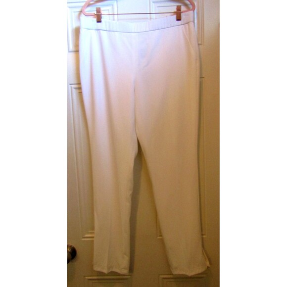 Peace of Cloth Brie Pull On Pants White Lined Ankle Slit Retail $172 NWT Size M - Picture 2 of 6